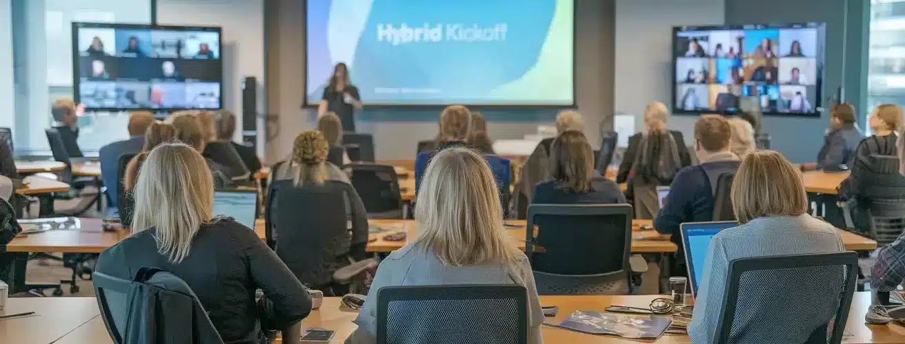 Hybrid kickoff kombinere fysisk digitalt arrangement featured