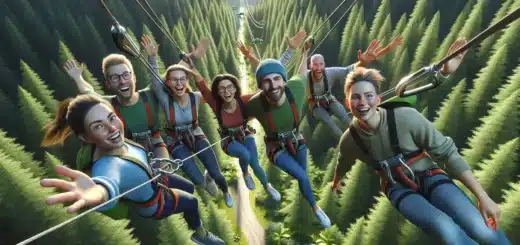 5 adrenalinfylte aktiviteter for kollegaer: fra zipline til fallskjermhopping for sterkere lagånd – illustration