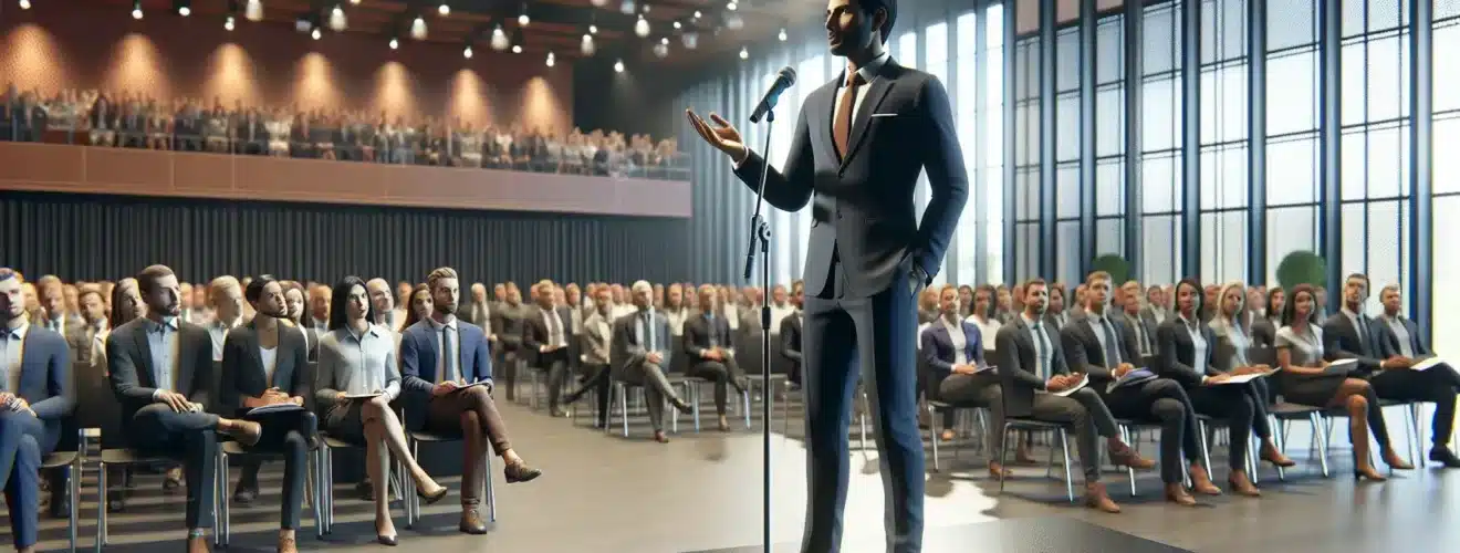Slik finner du riktig konferansier eller foredragsholder til ditt kickoff – tips for suksess – illustration