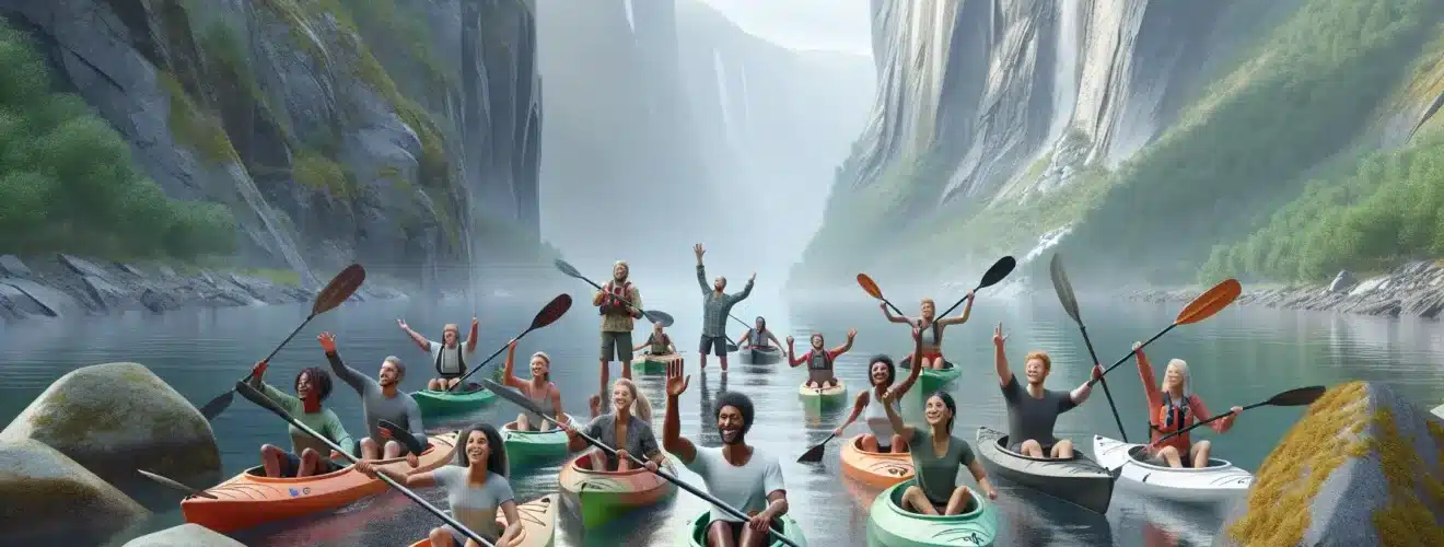 Kajakk, klatring og rafting: actionfylte firmaturer i norsk natur for teambuilding og mestring – illustration