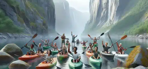 Kajakk, klatring og rafting: actionfylte firmaturer i norsk natur for teambuilding og mestring – illustration