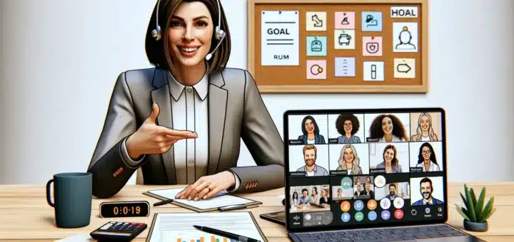 Facilitator leads a digital teambuilding call on teams with shared whiteboard