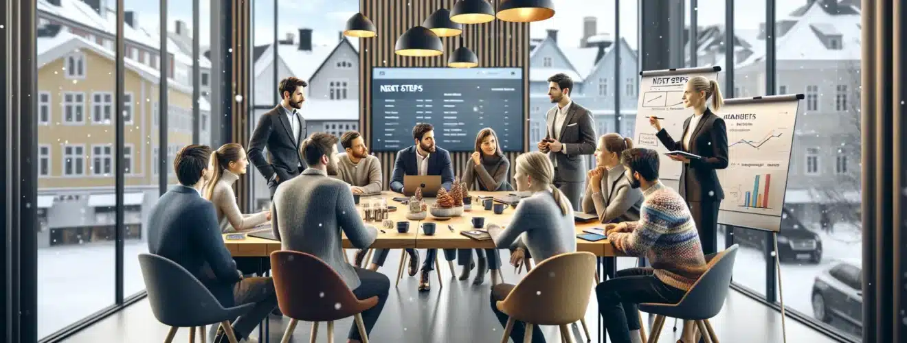 Norwegian colleagues in a workshop mixing learning networking and light activities