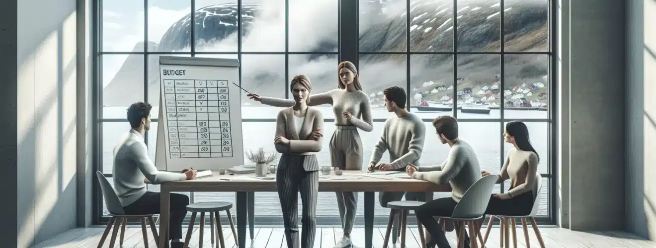 Team planning a budget friendly company trip with a clear budget and itinerary